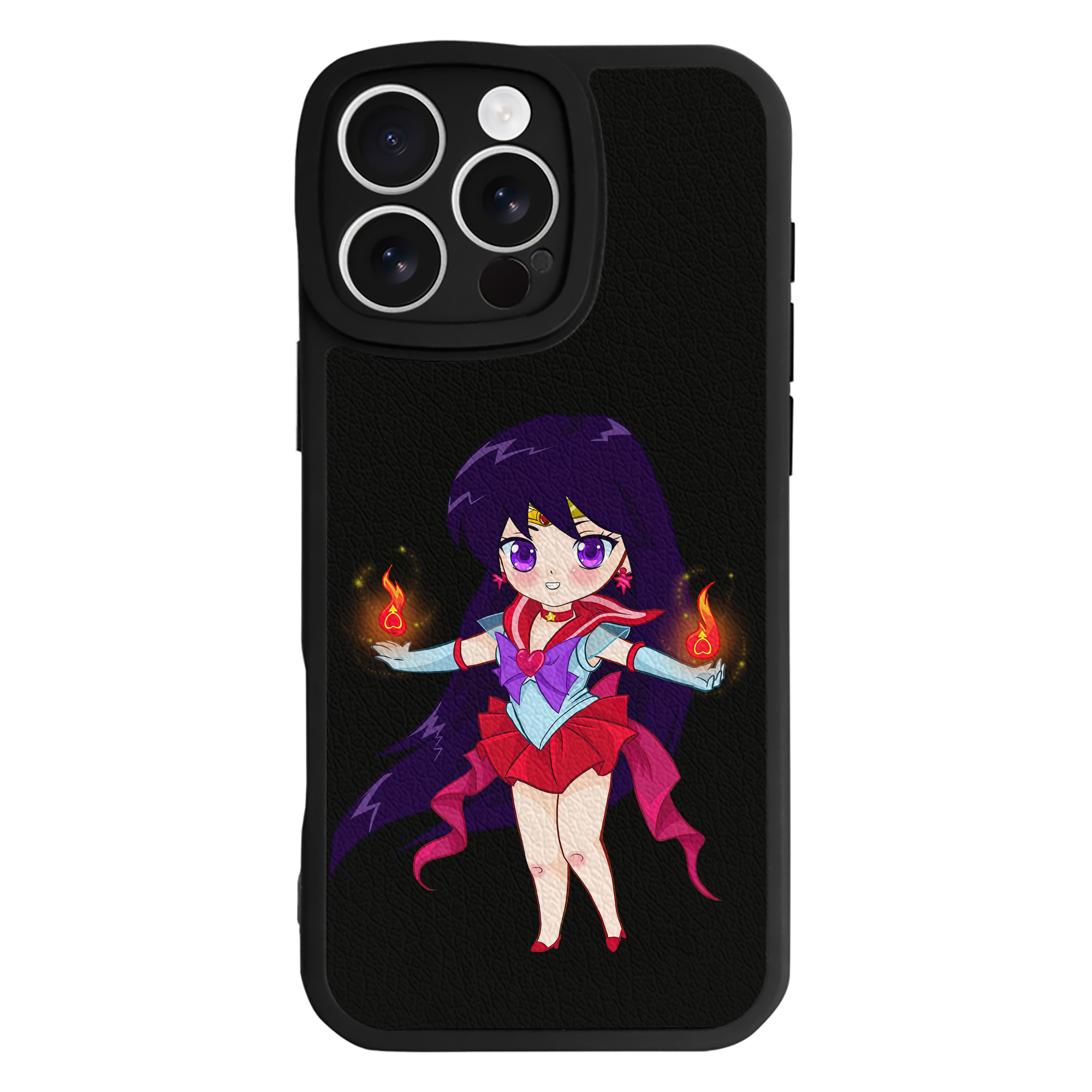 （画像用） 美少女戦士セーラームーン 火野レイ ひの レイ Sailor Moon Hino Rei （セーラーマーズ,Sailor Mars） 【iPhone 16シリーズ対応】シリコンスマホケース（レザー調） 材質：シリコン